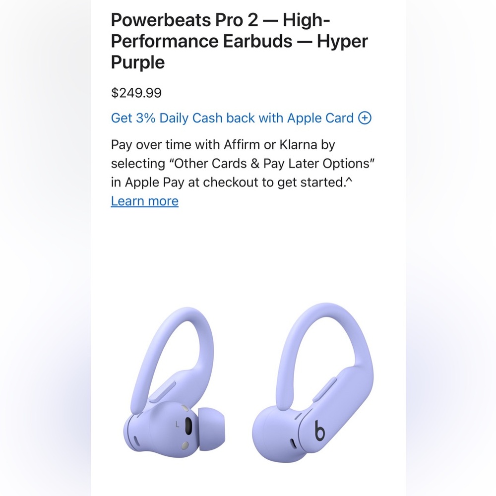 Apple Powerbeats Pro 2 Wireless Earbuds — Hyper Purple